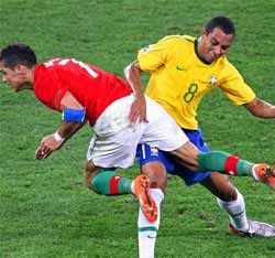 Brazil against Portugal